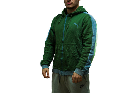 GREEN PUMA ZIP HOODIE