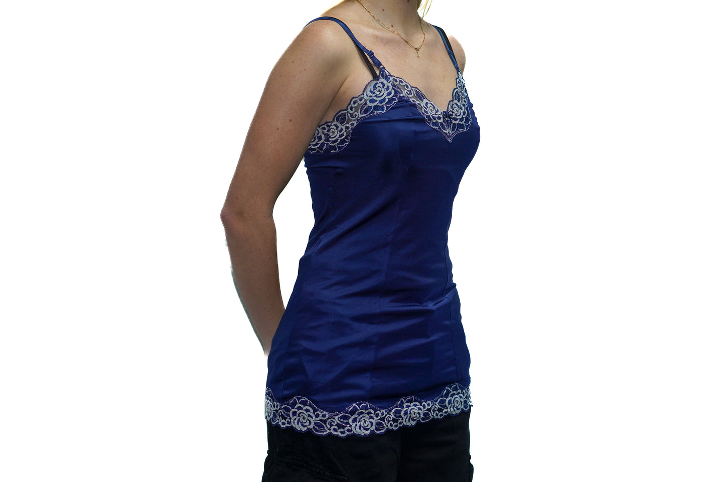 BLUE AND WHITE ROSE CAMI