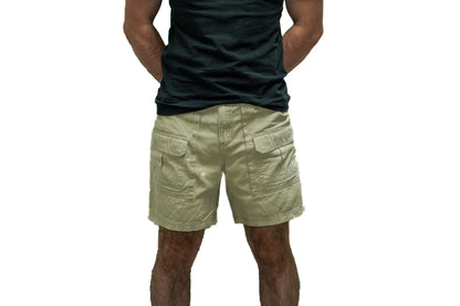 BEIGE STRAIGHT CARGO SHORTS