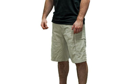 BEIGE CLEAN CARGO SHORTS