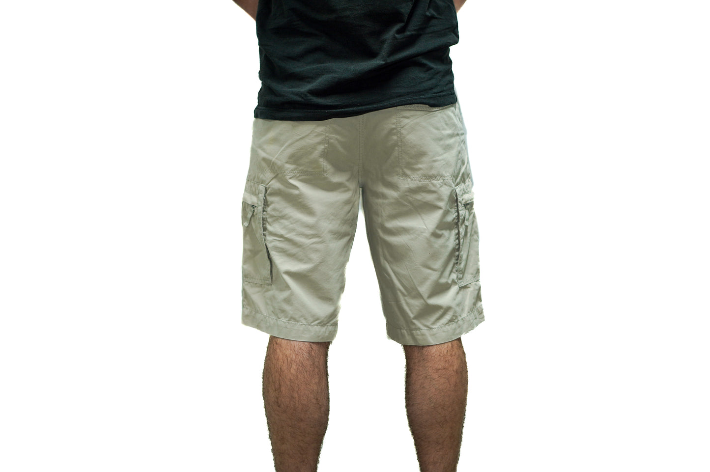 BEIGE CLEAN CARGO SHORTS
