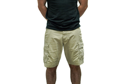 BEIGE CLEAN CARGO SHORTS