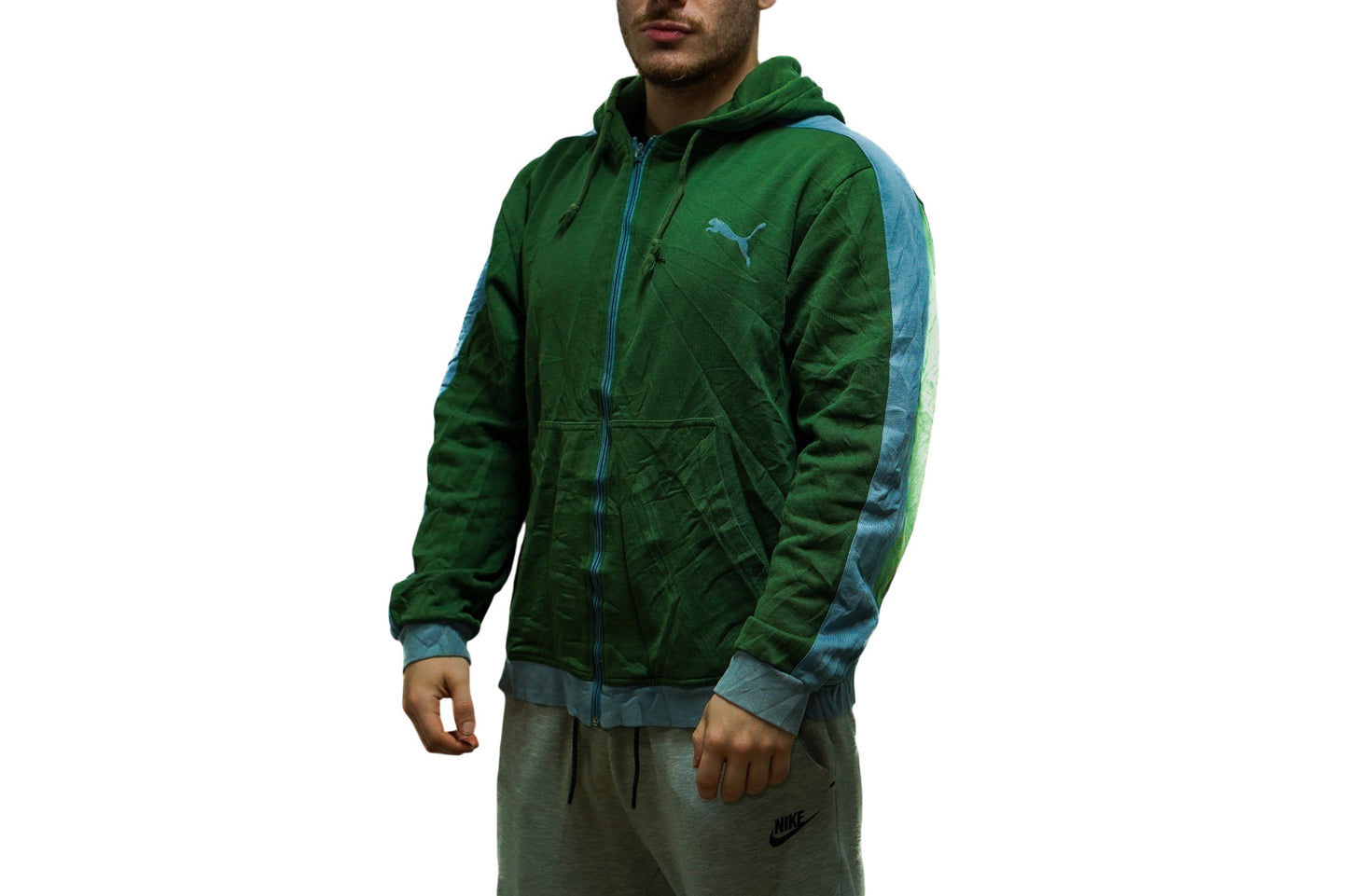 GREEN PUMA ZIP HOODIE