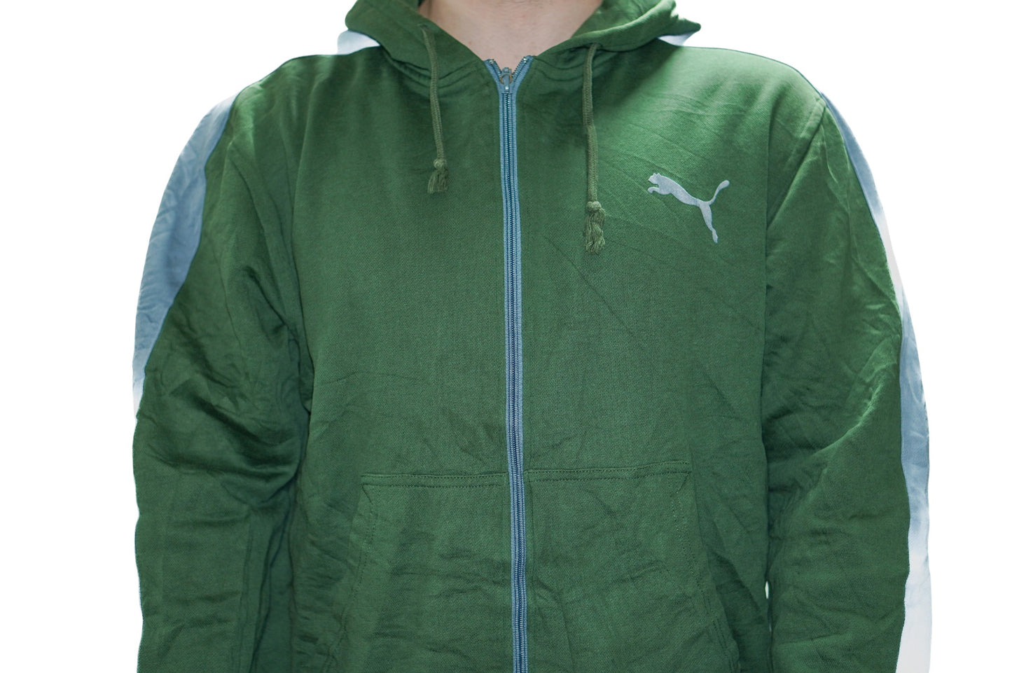 GREEN PUMA ZIP HOODIE
