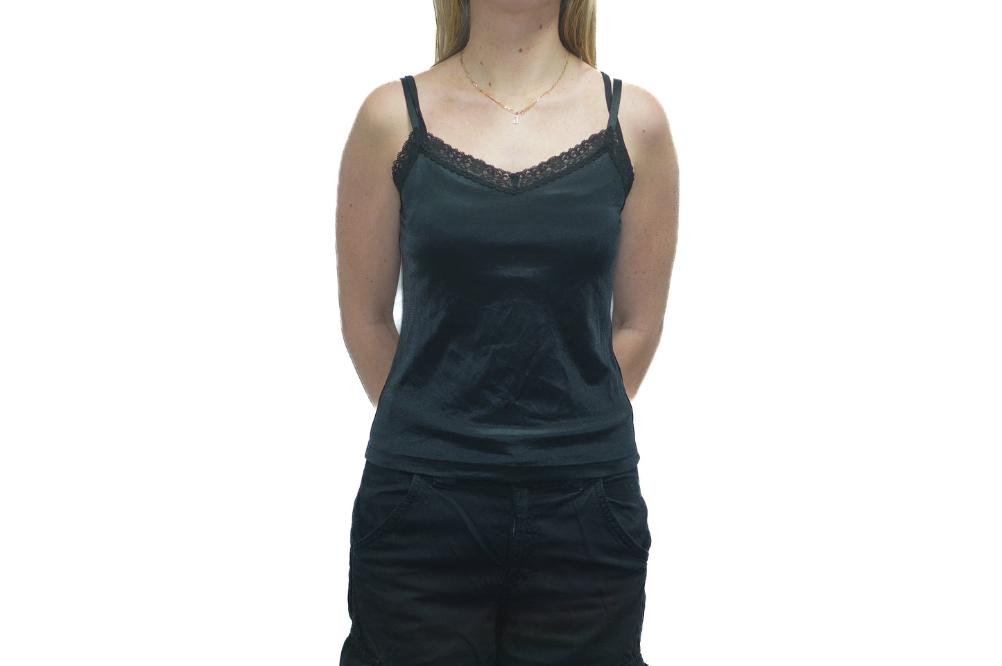 BLACK LACE V-LINE CAMI