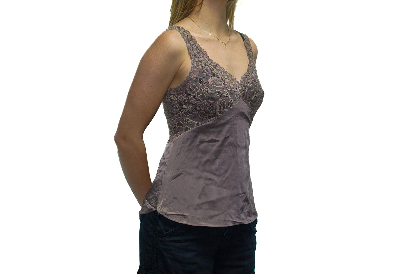 BROWN LACE CAMI