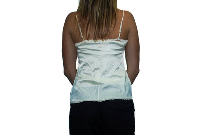 WHITE SILK LACE CAMI