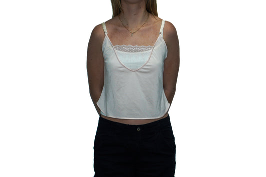 BABY PINK CROPPED SHEER CAMI