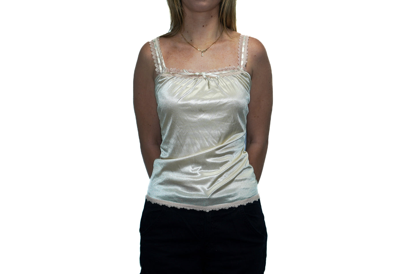 BABY GREEN PINK LACE CAMI