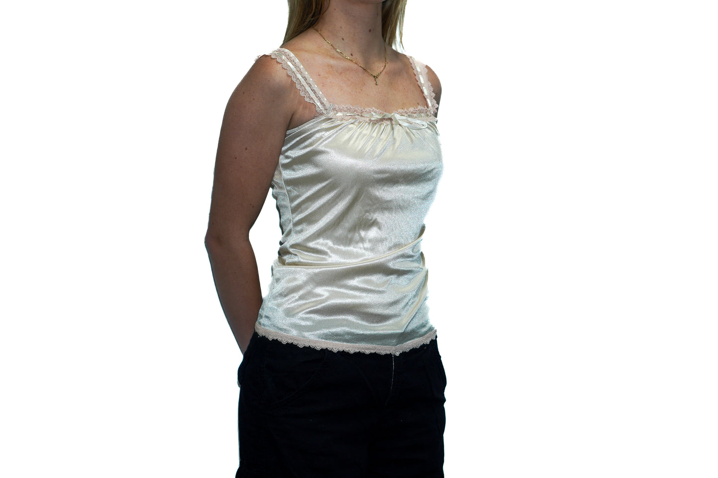 BABY GREEN PINK LACE CAMI