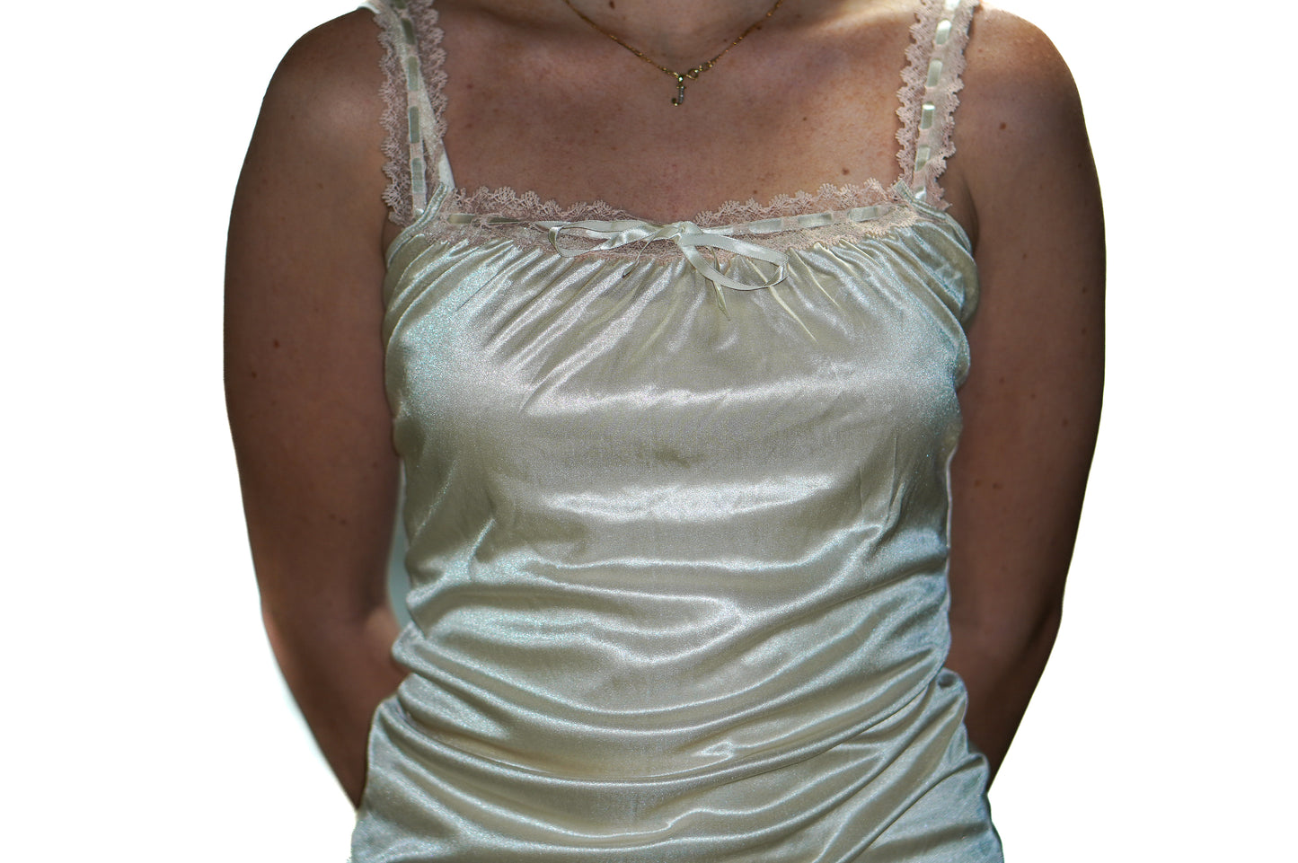 BABY GREEN PINK LACE CAMI
