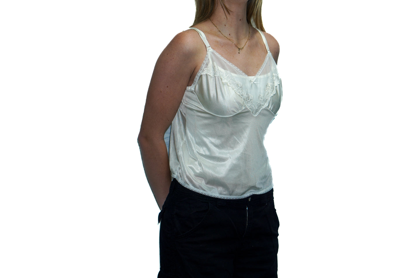 WHITE FLORAL SHEER LACE CAMI