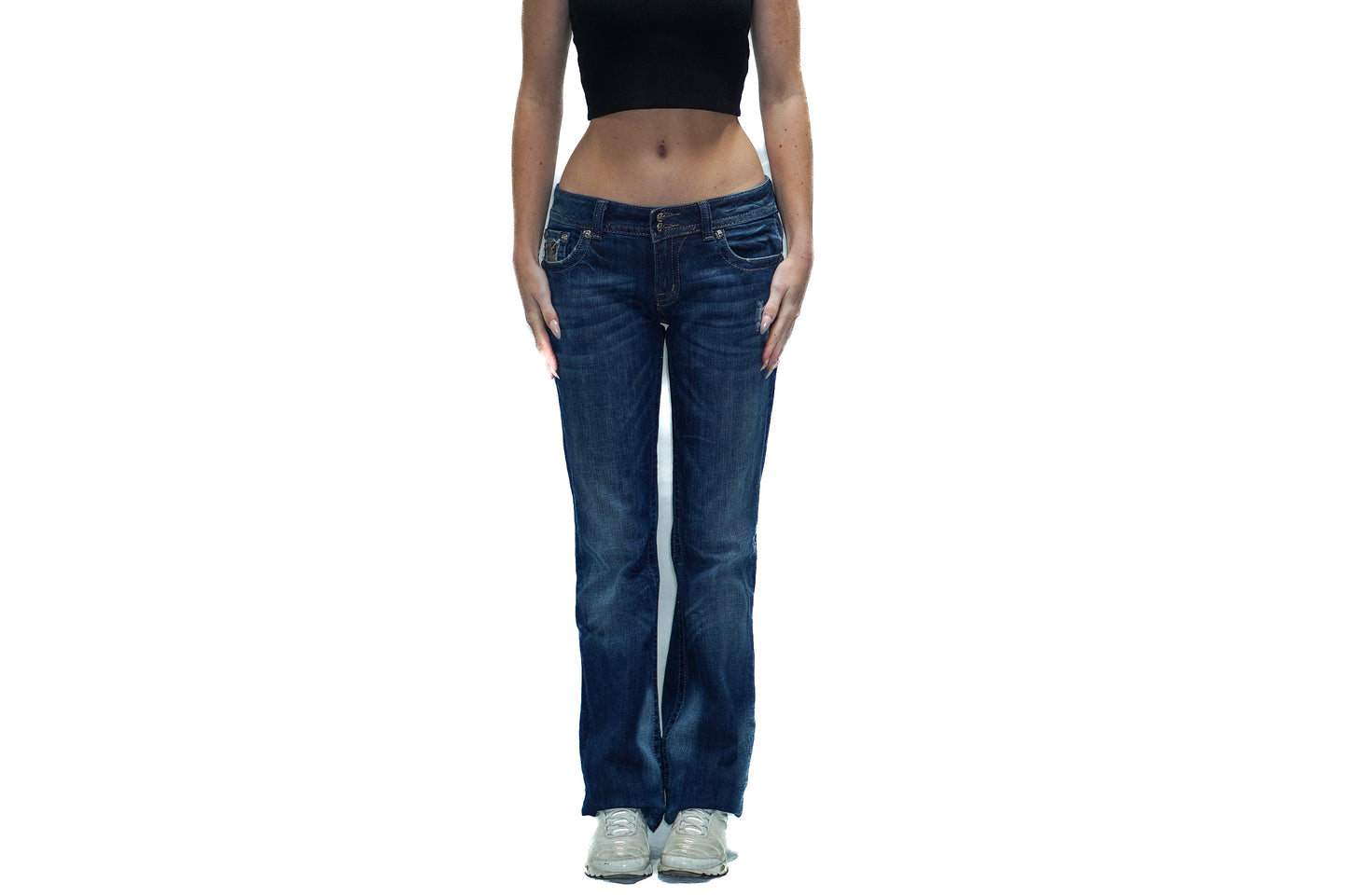 BEDAZZLED CAMO Y2K JEANS
