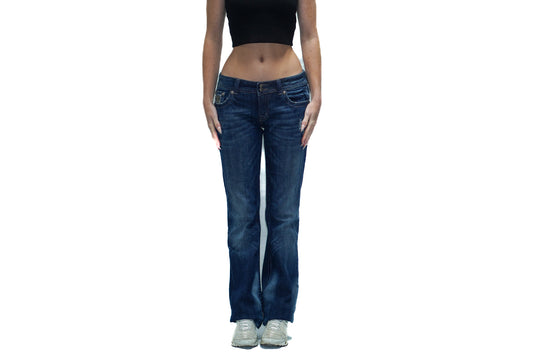 BEDAZZLED CAMO Y2K JEANS