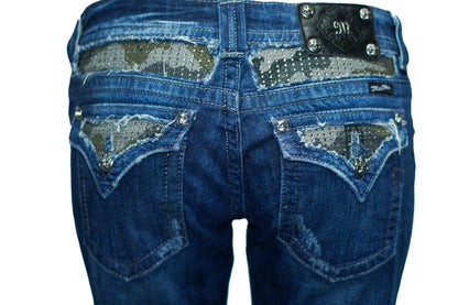 BEDAZZLED CAMO Y2K JEANS