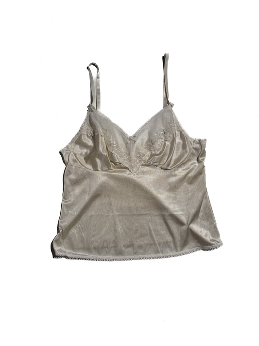 WHITE FLORAL LACE SHEER CAMI