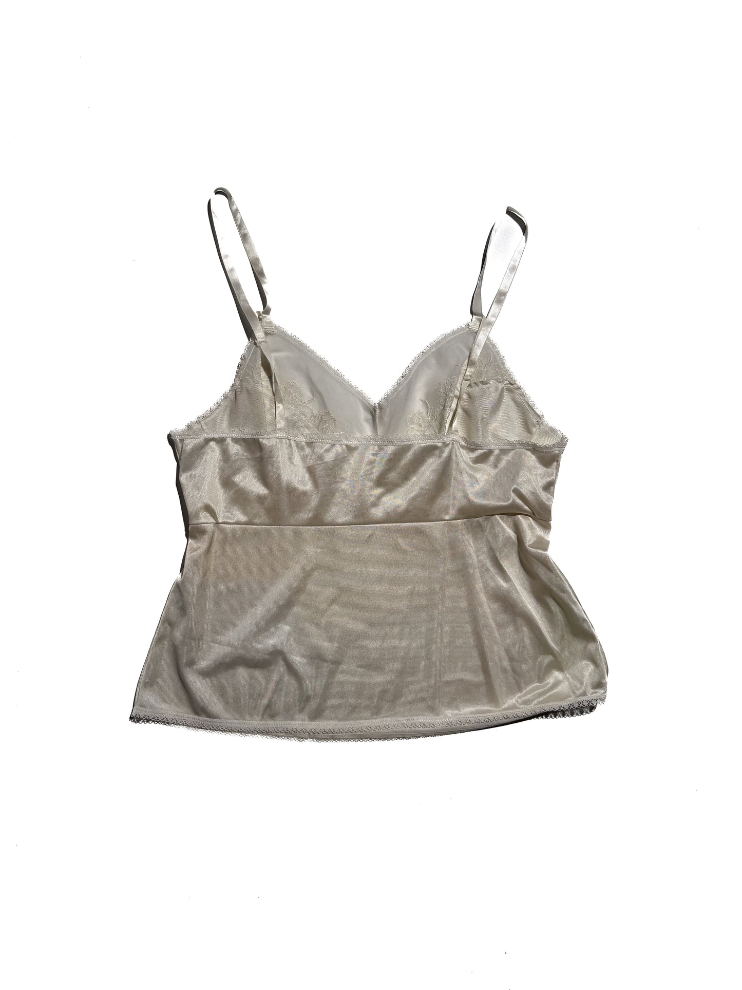 WHITE FLORAL LACE SHEER CAMI