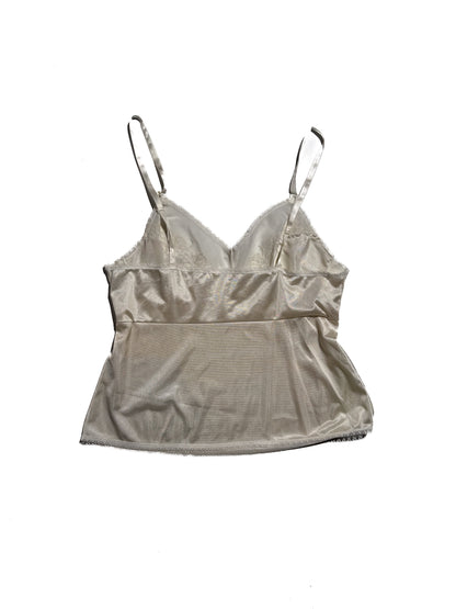 WHITE FLORAL LACE SHEER CAMI