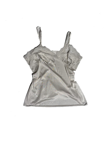 Y2K WHITE PURE SILK LACE CAMI