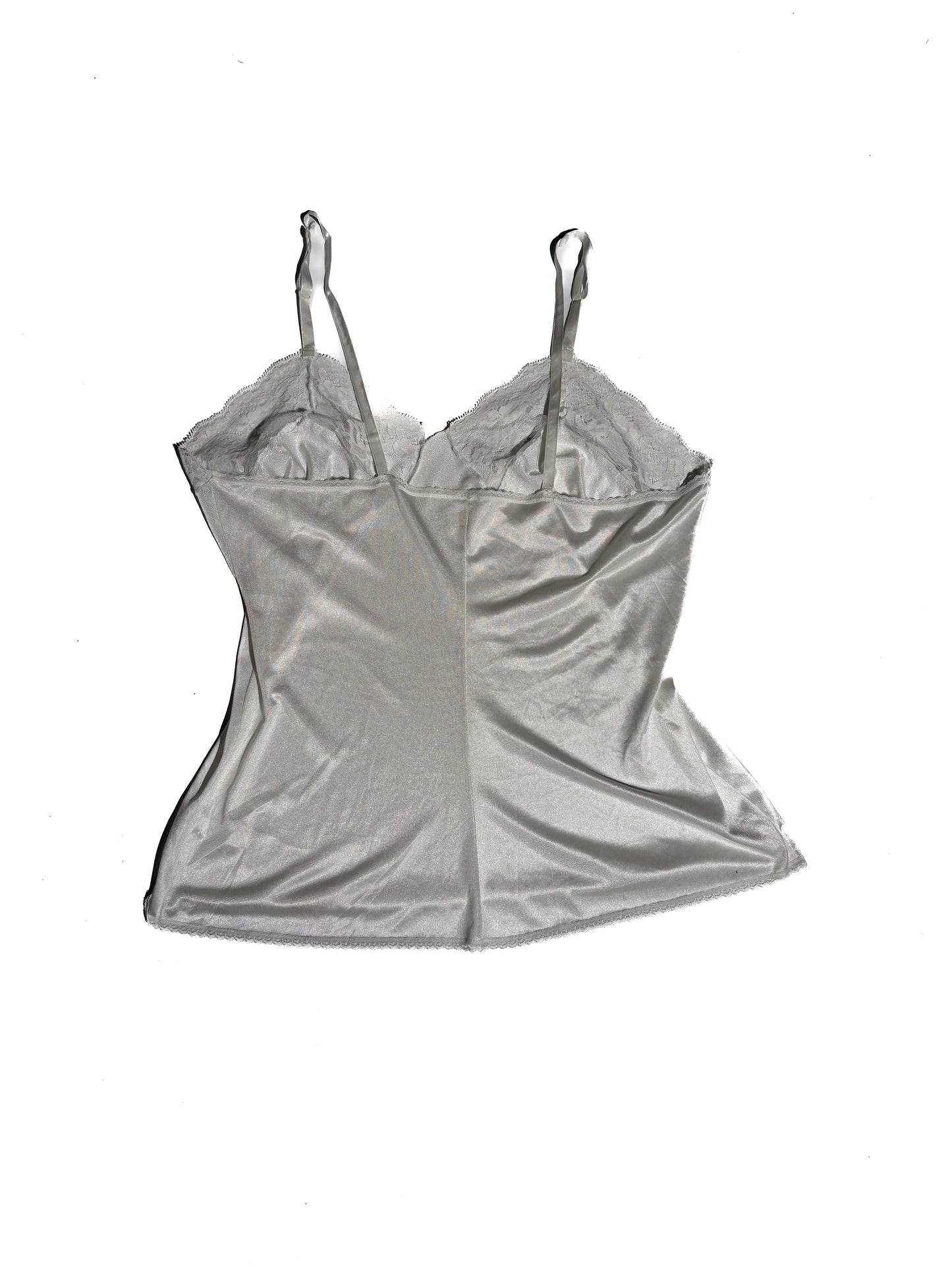 Y2K WHITE PURE SILK LACE CAMI