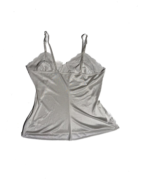 Y2K WHITE PURE SILK LACE CAMI
